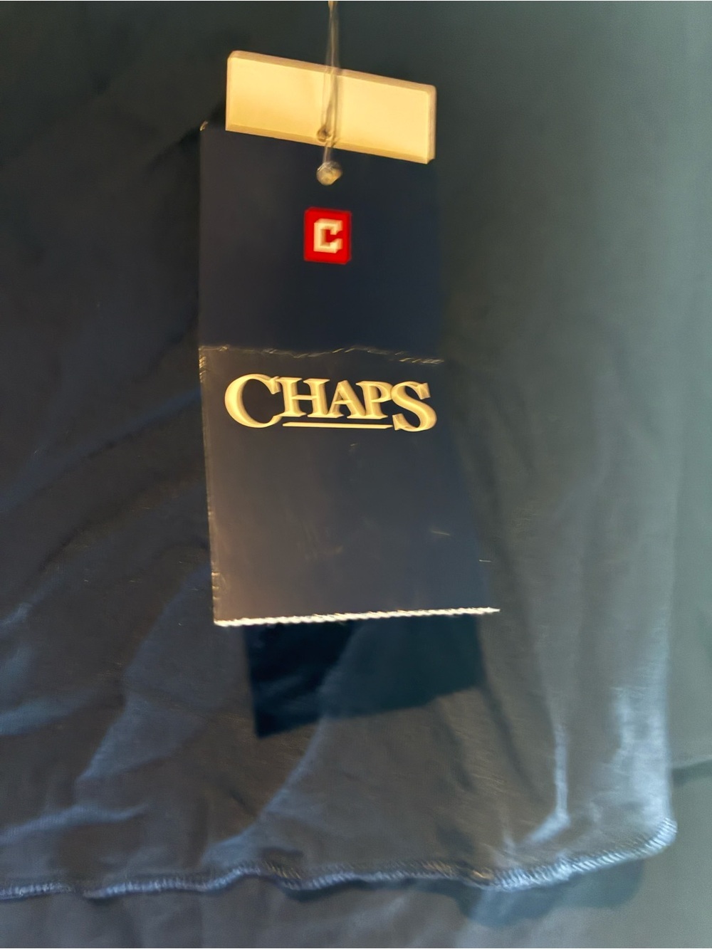 Chaps Navy Off-Shoulder Ruffle Blouse - Picture 7 of 11